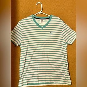 Lacoste Men’s Striped V-Neck Shirt